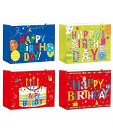 72 Bulk Birthday Bag Horizontal Hl 13x10.3x5.6-inch