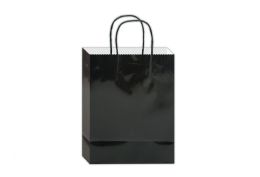 96 Bulk Gift Bag 13x10.5x5.5-Inch/l Black Glossy