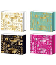 72 Bulk Birthday Bag 16x13x8-inch Hj 3d Glitter