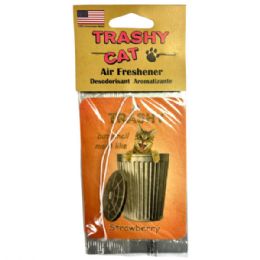 72 Bulk Trashy Cat Air Freshener In Strawberry Scent