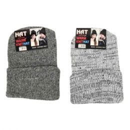 24 Bulk Warm Knit Hat In Assorted Colors