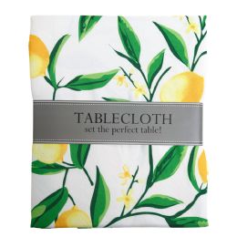 12 Bulk Tablecloth 60in W/zipper Lemon Bliss Pring Indoor/outdoor Water/stain Resistant 100%polyester