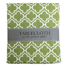 12 Bulk Tablecloth 60x84 W/zipper Green Lattice Indoor/outdoor Water/stain Resistant 100%polyester