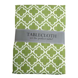 12 Bulk Tablecloth  60x120 W/zipper Green Lattice Indoor/outdoor Water/stain Resistant 100%polyester