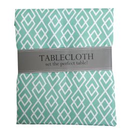 12 Bulk Tablecloth 60in W/zipper Aqua Diamond Round Indoor/outdoor Water/stain Resistant 100%polyester