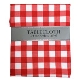 12 Bulk Tablecloth 60in W/zipper Tango Red Checker Round Indoor/outdoor Water/stain Resistant 100%polyester