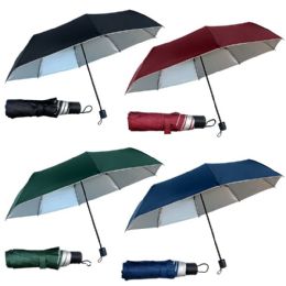 24 Bulk 42-inch Umbrella 3fold With Silver Coated Fabric Pdq