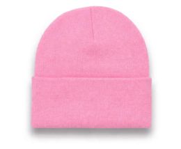 48 Bulk Beanie Fitted High Profile Pink