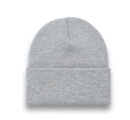 48 Bulk Beanie Fitted High Profile Heather Grey