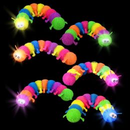 48 Bulk 12-inch LighT-Up Jumbo Caterpillar Puffer 12ct