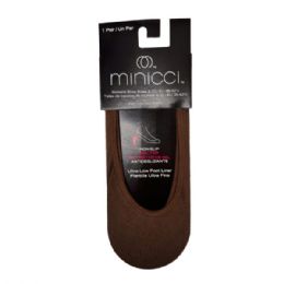 80 Bulk Minicci 1 Pack Pinecone Brown Liner Socks Size M/l 4-10