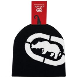 18 Bulk Ecko Unltd Reversible Knit Beanie With Rhino Logo Black