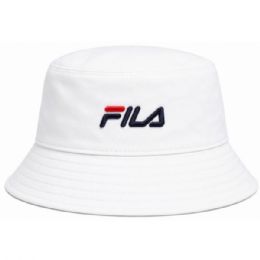 36 Bulk Fila Unisex Twill Fashion White Bucket Hat