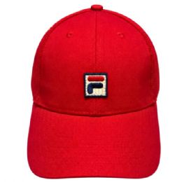 36 Bulk Fila Heritage Adjustable Mesh Redsnapback Hat