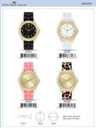 12 Bulk Ladies Watch - 57242 assorted colors