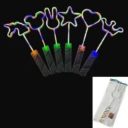 12 Bulk LighT-Up Neon Bright Shaped Wand Large