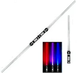12 Bulk 2-IN-1 Light & Sound Dueling Light Up Saber And Staff 42"
