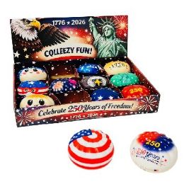 24 Bulk Dumpling Slow Rise Squishy Bun Toy Americana-250th