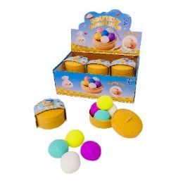 12 Bulk 4-Piece Dumpling Squishy Buns with Steamer Toy Solid Color