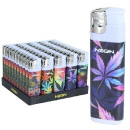 150 Bulk 50-Piece Neon Electronic Lighter Display Cannabis