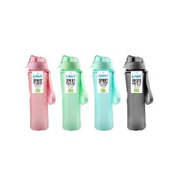 24 Bulk Splash Plastic Sport Bottle 22oz Wrist Strap Flip Lid