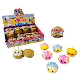 24 Bulk Mini Dumpling Squishy Bun with Steamer Toy Unicorn