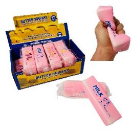 24 Bulk Slow Rising Squishy Butter 5"X1.5" Pink with Print
