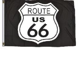 24 Bulk 3'x5' Route 66 Flag Black & White Route Sign