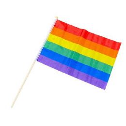60 Bulk 12"x18" Stick Flag Rainbow Flag