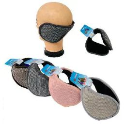 36 Bulk Wrap Around Plush-Lined Earmuffs Houndstooth