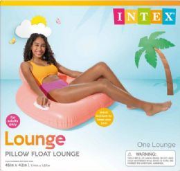 6 Bulk Intex Pillow Float Lounges, 3 Assorted Colors