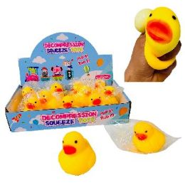 24 Bulk 3" Flour-Filled Yellow Ducky Squishy Toy