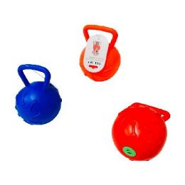 24 Bulk KettlebelL-Shaped Rubber Squeaker Toy 5-inchx4.1-inch