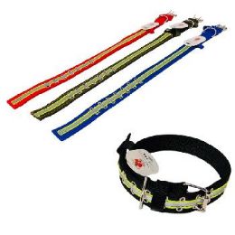 24 Bulk 24-inch High Visibility 1.5-inch Wide Pet Collar Double Row Buckle