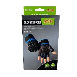 12 Bulk Padded Workout Gloves With Wrist Wrap Support