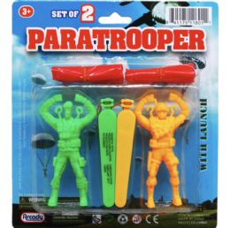 72 Bulk 2pc 3.75-Inch Paratrooper Play Set W/launcher On Card
