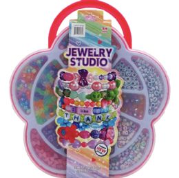 24 Bulk Diy Beads & Bracelet Set In 10.25-Inch Window Case