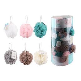 72 Bulk Shower Sponge Loofah Pouf Display 50g Each