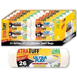 96 Bulk 26-Piece 13Gal Trash Bag Roll White