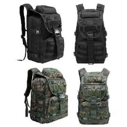 6 Bulk Tactical Backpack 19"x12"x10" with Front Flap