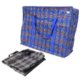 24 Bulk Jumbo Plaid Travel Moving Storage Bag