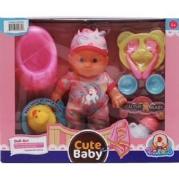 12 Bulk 8-Inch H/b Baby Doll W/ Accss In Window Box