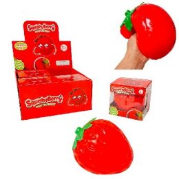 4 Bulk 5"x6" Jumbo FlouR-Filled Strawberry Squishy Toy 498g