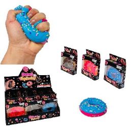 24 Bulk 3" Gummy Gel Sprinkled Donut Squishy Toy