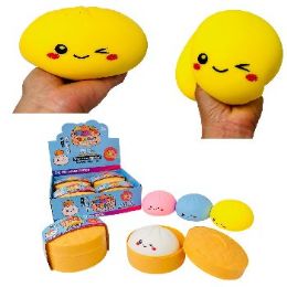 4 Bulk Dumpling Squishy Bun With Steamer Toy Smiling Face 495g
