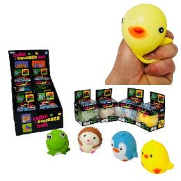 12 Bulk 3" FlouR-Filled Assorted Animal Squishy Toy