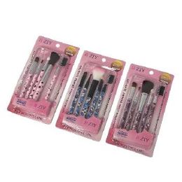 36 Bulk 5-Piece Printed MakE-Up Brush Set