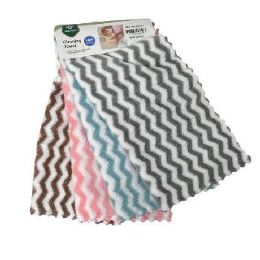 36 Bulk 4-Piece Chevron Microfiber Towel Set 12-inchx12-inch
