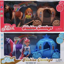 12 Bulk 5.75-Inch Doll W/ 6-Inch Pony & 7.5-Inch Carriage In Window Box, 2 Assrt