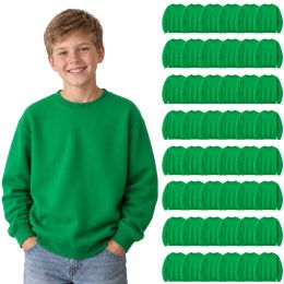 48 Bulk Youth Cotton Crew Neck Sweat Shirt Green Size Small